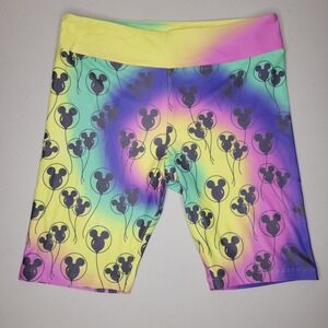 Disney Women's Tie Dye, Mickey Mouse, Balloon Print Biker Shorts